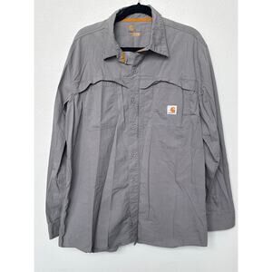 Carhartt Force Mandan Utility Ripstop Nylon Long Sleeve Work Shirt Gray XL
